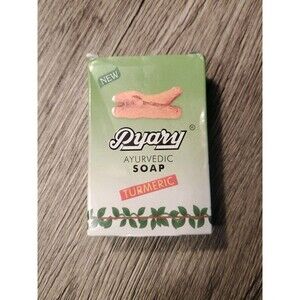 Pyary Ayurvedic Soap Turmeric Natural 100% Weight 75g Made In India Vegan (READ)